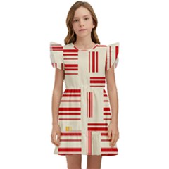 Abstract Pattern Geometric Backgrounds   Kids  Winged Sleeve Dress