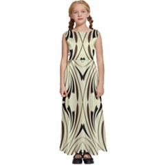 Folk Flowers Print Floral Pattern Ethnic Art Kids  Satin Sleeveless Maxi Dress by Eskimos