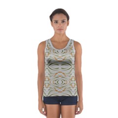 Folk Flowers Print Floral Pattern Ethnic Art Sport Tank Top  by Eskimos