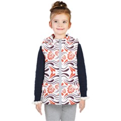 Folk Flowers Print Floral Pattern Ethnic Art Kids  Hooded Puffer Vest by Eskimos