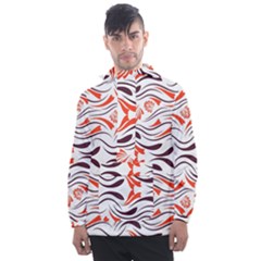 Folk Flowers Print Floral Pattern Ethnic Art Men s Front Pocket Pullover Windbreaker by Eskimos