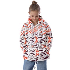 Folk Flowers Print Floral Pattern Ethnic Art Kids  Oversized Hoodie by Eskimos