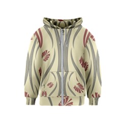 Folk Flowers Print Floral Pattern Ethnic Art Kids  Zipper Hoodie by Eskimos