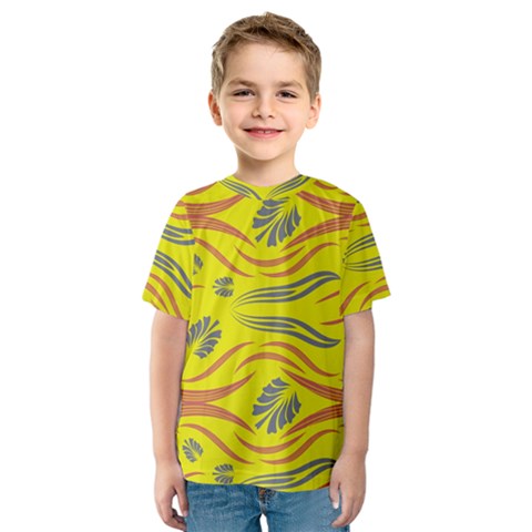 Folk Flowers Print Floral Pattern Ethnic Art Kids  Sport Mesh Tee by Eskimos