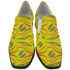 Folk Flowers Print Floral Pattern Ethnic Art Women Slip On Heel Loafers by Eskimos