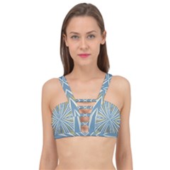 Folk Flowers Print Floral Pattern Ethnic Art Cage Up Bikini Top by Eskimos