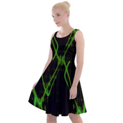 Officially Sexy Green & Black Laser Knee Length Skater Dress by OfficiallySexy