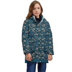 Waterlilies In The Calm Lake Of Beauty And Herbs Kid s Hooded Longline Puffer Jacket by pepitasart