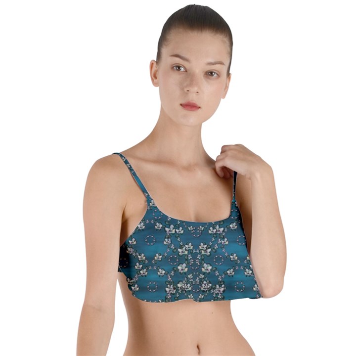 Waterlilies In The Calm Lake Of Beauty And Herbs Layered Top Bikini Top 