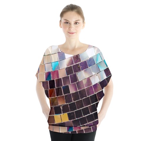 Funky Disco Ball Batwing Chiffon Blouse by essentialimage365