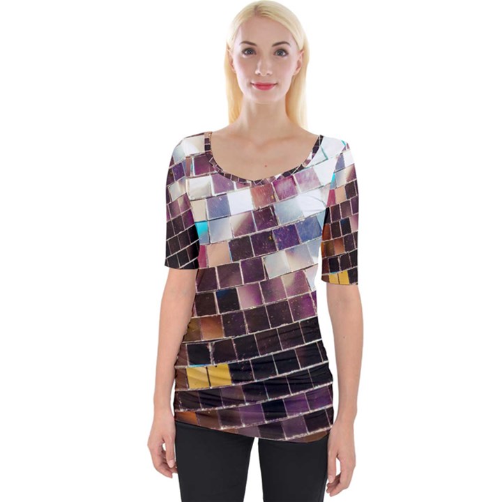 Funky Disco Ball Wide Neckline Tee