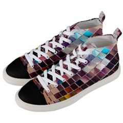 Funky Disco Ball Men s Mid-top Canvas Sneakers by essentialimage365