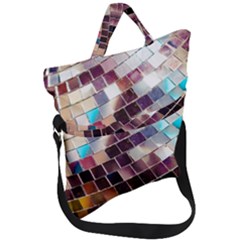 Funky Disco Ball Fold Over Handle Tote Bag by essentialimage365