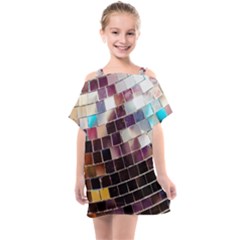 Funky Disco Ball Kids  One Piece Chiffon Dress by essentialimage365