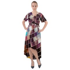 Funky Disco Ball Front Wrap High Low Dress by essentialimage365