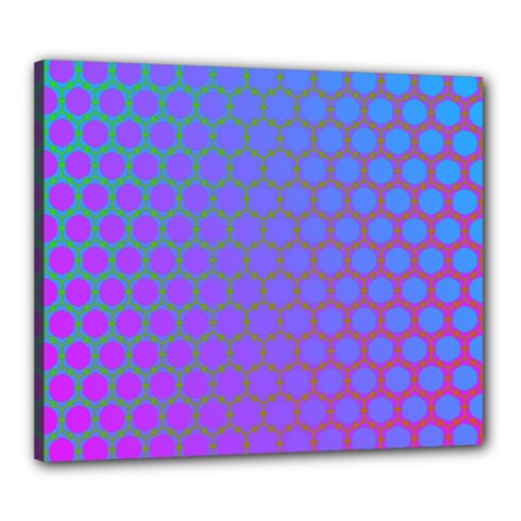 Hex Circle Points Vaporwave One Canvas 24  X 20  (stretched) by WetdryvacsLair