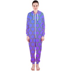 Hex Circle Points Vaporwave One Hooded Jumpsuit (ladies)