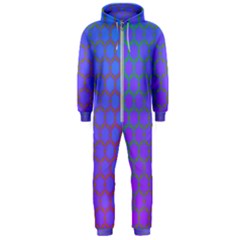 Hex Circle Points Vaporwave One Hooded Jumpsuit (men)