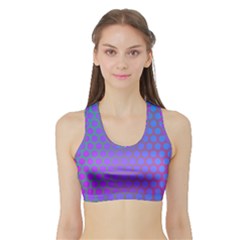 Hex Circle Points Vaporwave One Sports Bra With Border by WetdryvacsLair