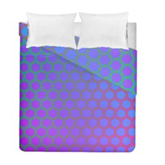 Hex Circle Points Vaporwave One Duvet Cover Double Side (full/ Double Size) by WetdryvacsLair