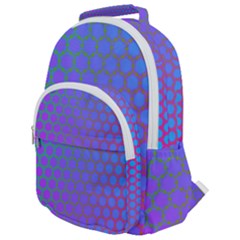 Hex Circle Points Vaporwave One Rounded Multi Pocket Backpack by WetdryvacsLair