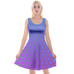 Hex Circle Points Vaporwave One Reversible Velvet Sleeveless Dress by WetdryvacsLair