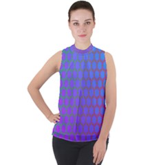 Hex Circle Points Vaporwave One Mock Neck Chiffon Sleeveless Top by WetdryvacsLair