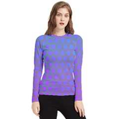 Hex Circle Points Vaporwave One Women s Long Sleeve Rash Guard by WetdryvacsLair