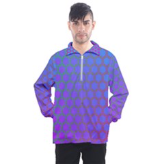 Hex Circle Points Vaporwave One Men s Half Zip Pullover by WetdryvacsLair