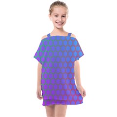 Hex Circle Points Vaporwave One Kids  One Piece Chiffon Dress by WetdryvacsLair