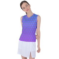 Hex Circle Points Vaporwave One Women s Sleeveless Sports Top by WetdryvacsLair