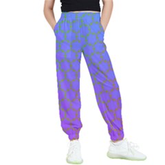 Hex Circle Points Vaporwave One Kids  Elastic Waist Pants by WetdryvacsLair