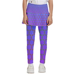 Hex Circle Points Vaporwave One Kids  Skirted Pants by WetdryvacsLair