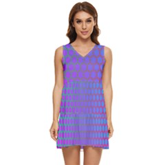 Hex Circle Points Vaporwave One Tiered Sleeveless Mini Dress by WetdryvacsLair