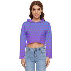 Hex Circle Points Vaporwave One Women s Lightweight Cropped Hoodie by WetdryvacsLair