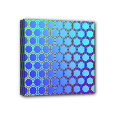 Hex Circle Points Vaporwave Three Mini Canvas 4  X 4  (stretched) by WetdryvacsLair