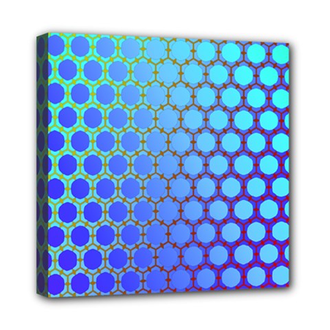 Hex Circle Points Vaporwave Three Mini Canvas 8  X 8  (stretched) by WetdryvacsLair