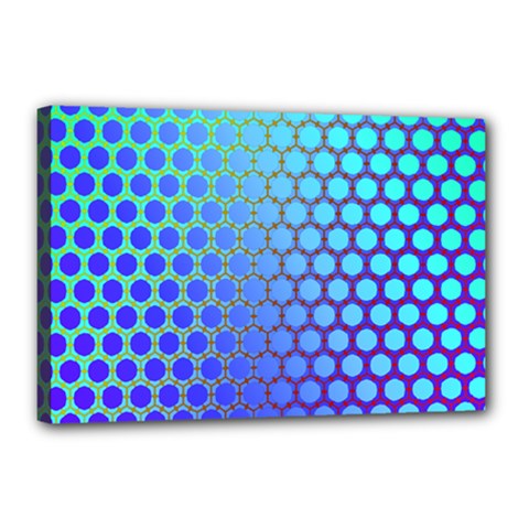 Hex Circle Points Vaporwave Three Canvas 18  X 12  (stretched) by WetdryvacsLair