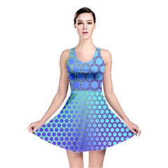 Hex Circle Points Vaporwave Three Reversible Skater Dress by WetdryvacsLair