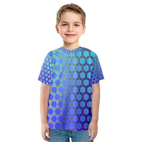 Hex Circle Points Vaporwave Three Kids  Sport Mesh Tee by WetdryvacsLair