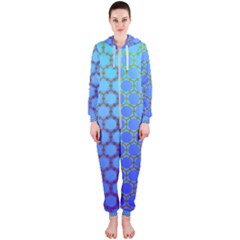 Hex Circle Points Vaporwave Three Hooded Jumpsuit (ladies)