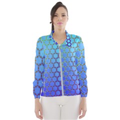 Hex Circle Points Vaporwave Three Women s Windbreaker