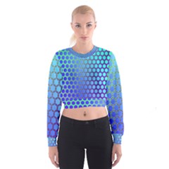 Hex Circle Points Vaporwave Three Cropped Sweatshirt