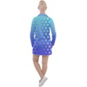 Hex Circle Points Vaporwave Three Women s Long Sleeve Casual Dress View2