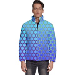 Hex Circle Points Vaporwave Three Men s Puffer Bubble Jacket Coat by WetdryvacsLair