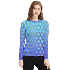 Hex Circle Points Vaporwave Three Women s Long Sleeve Rash Guard by WetdryvacsLair