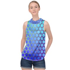 Hex Circle Points Vaporwave Three High Neck Satin Top by WetdryvacsLair