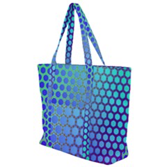 Hex Circle Points Vaporwave Three Zip Up Canvas Bag by WetdryvacsLair