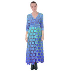 Hex Circle Points Vaporwave Three Button Up Maxi Dress by WetdryvacsLair