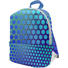 Hex Circle Points Vaporwave Three Zip Up Backpack by WetdryvacsLair